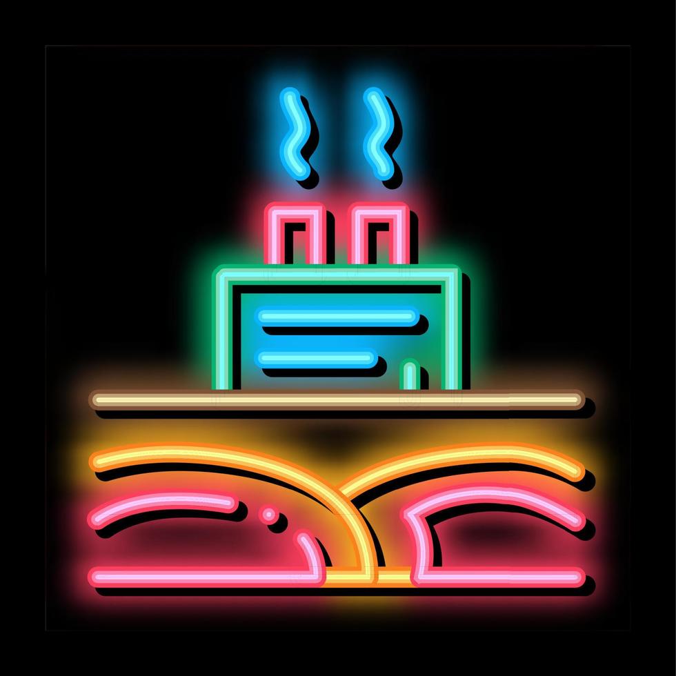 geothermal energy power plant neon glow icon illustration vector