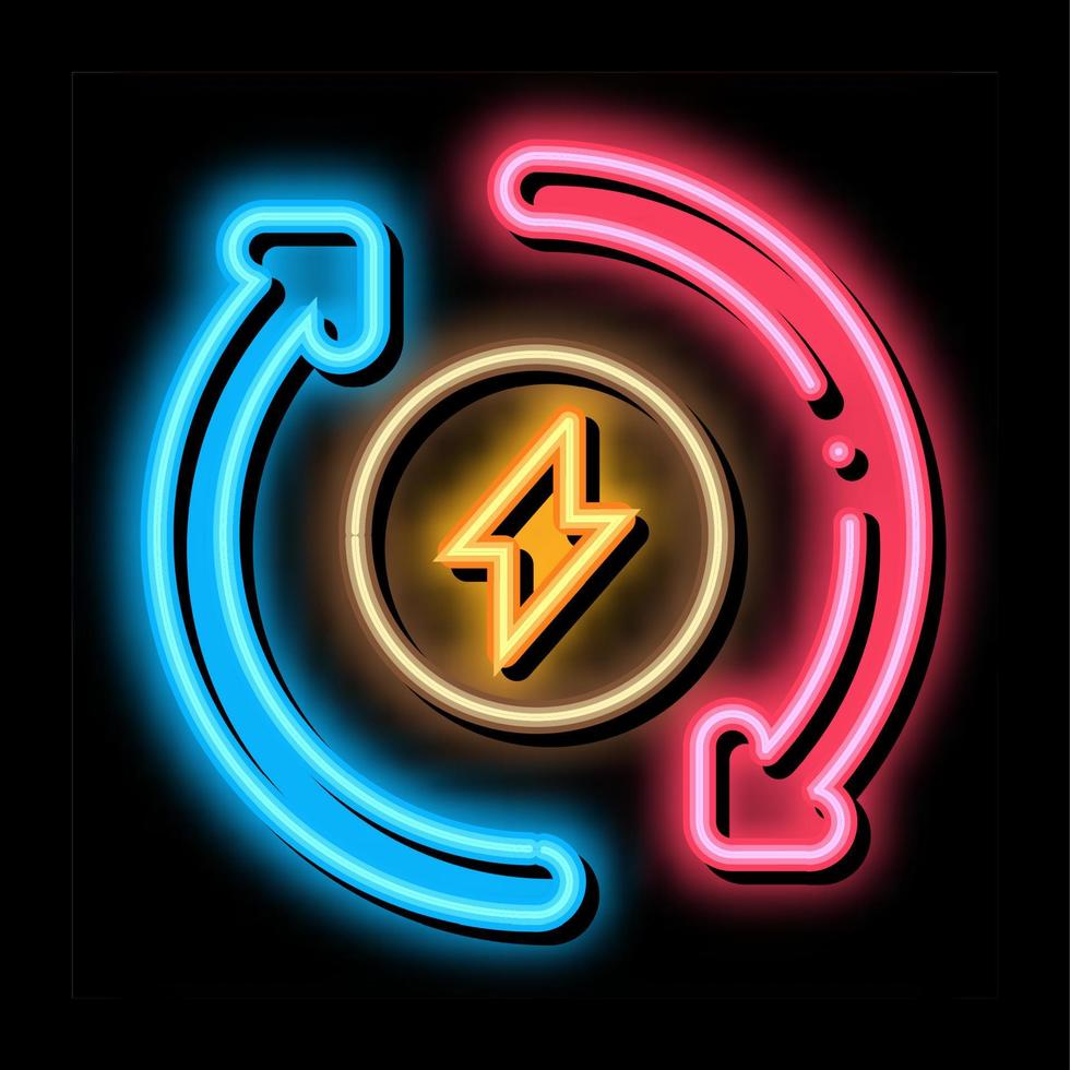 heating circulation neon glow icon illustration vector