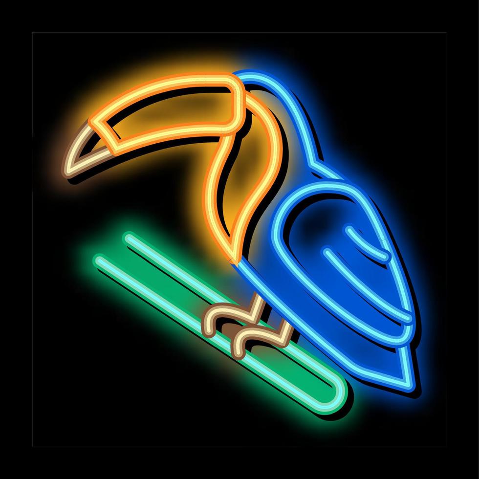 ilustración de icono de resplandor de neón de pájaro tucán vector