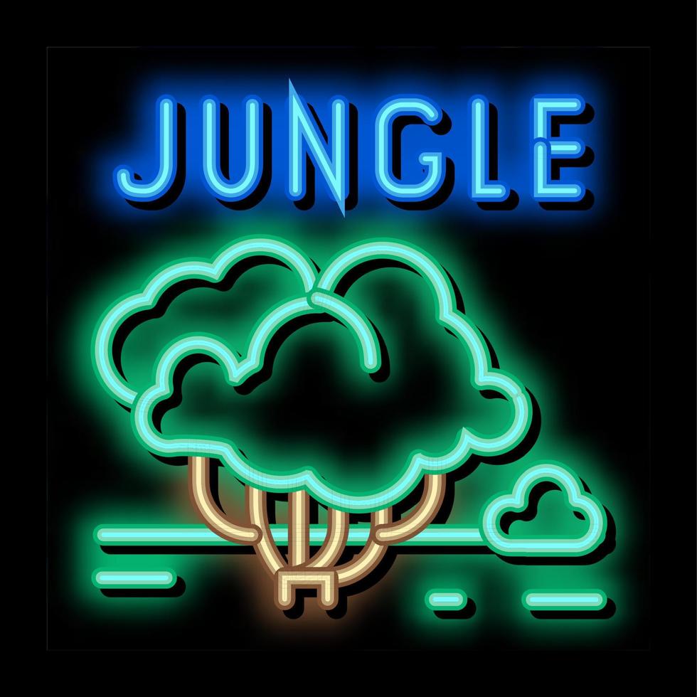 lungle tree neon glow icon illustration vector