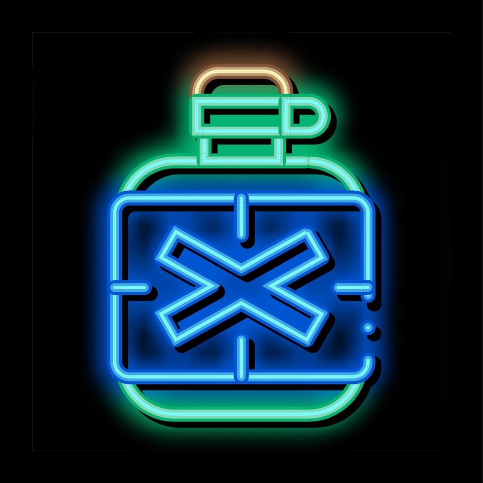 water bottle neon glow icon illustration vector