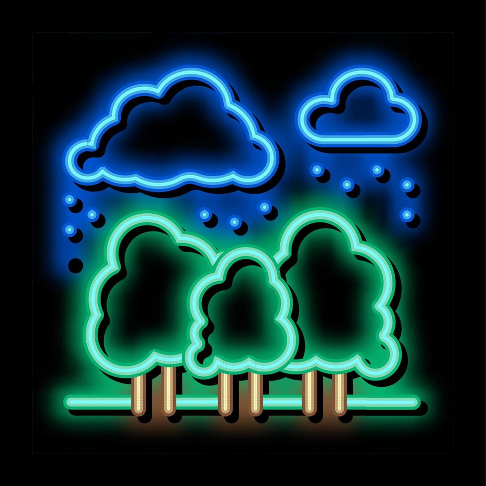 ilustración de icono de brillo de neón de lluvia tropical vector