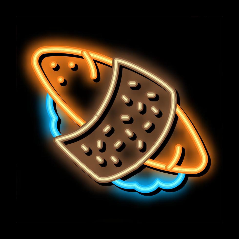 sushi roll rice fish meat neon glow icon illustration vector