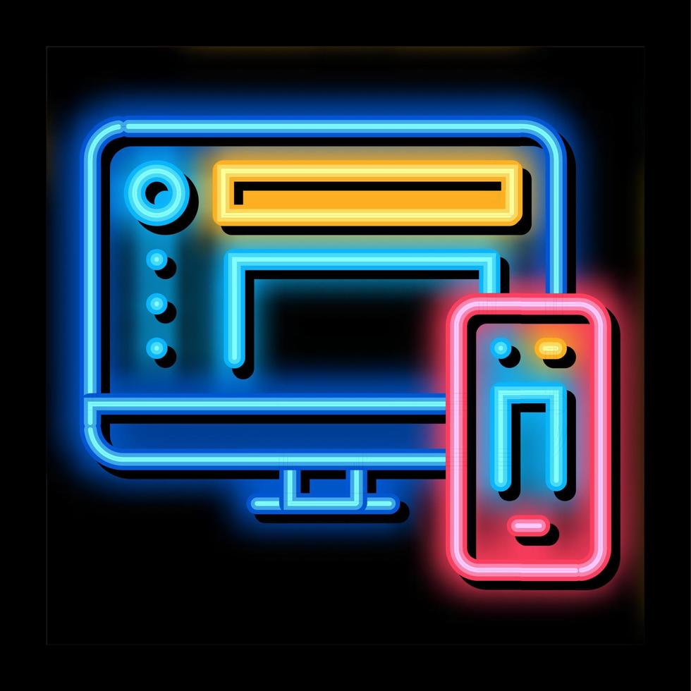 adaptive picture neon glow icon illustration vector