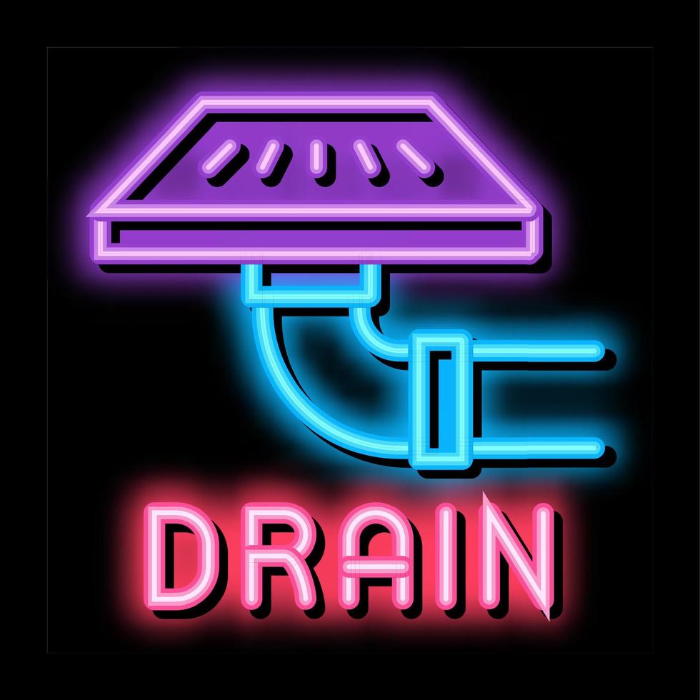 drain grate neon glow icon illustration vector