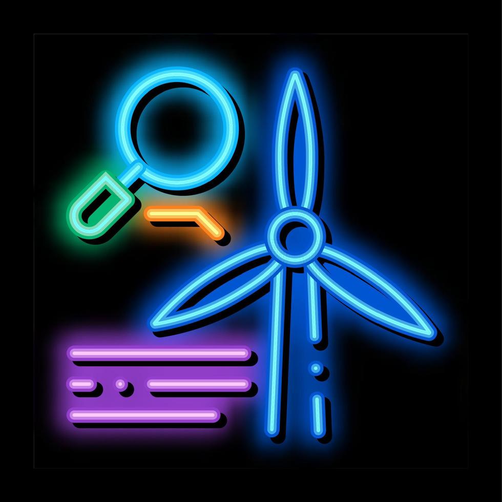 study of windmill neon glow icon illustration vector