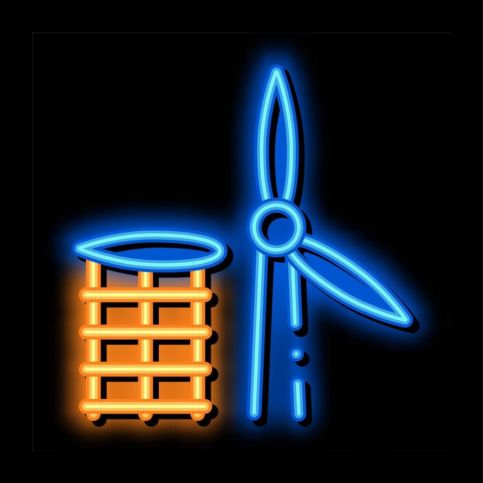 wing of windmill fell away neon glow icon illustration vector