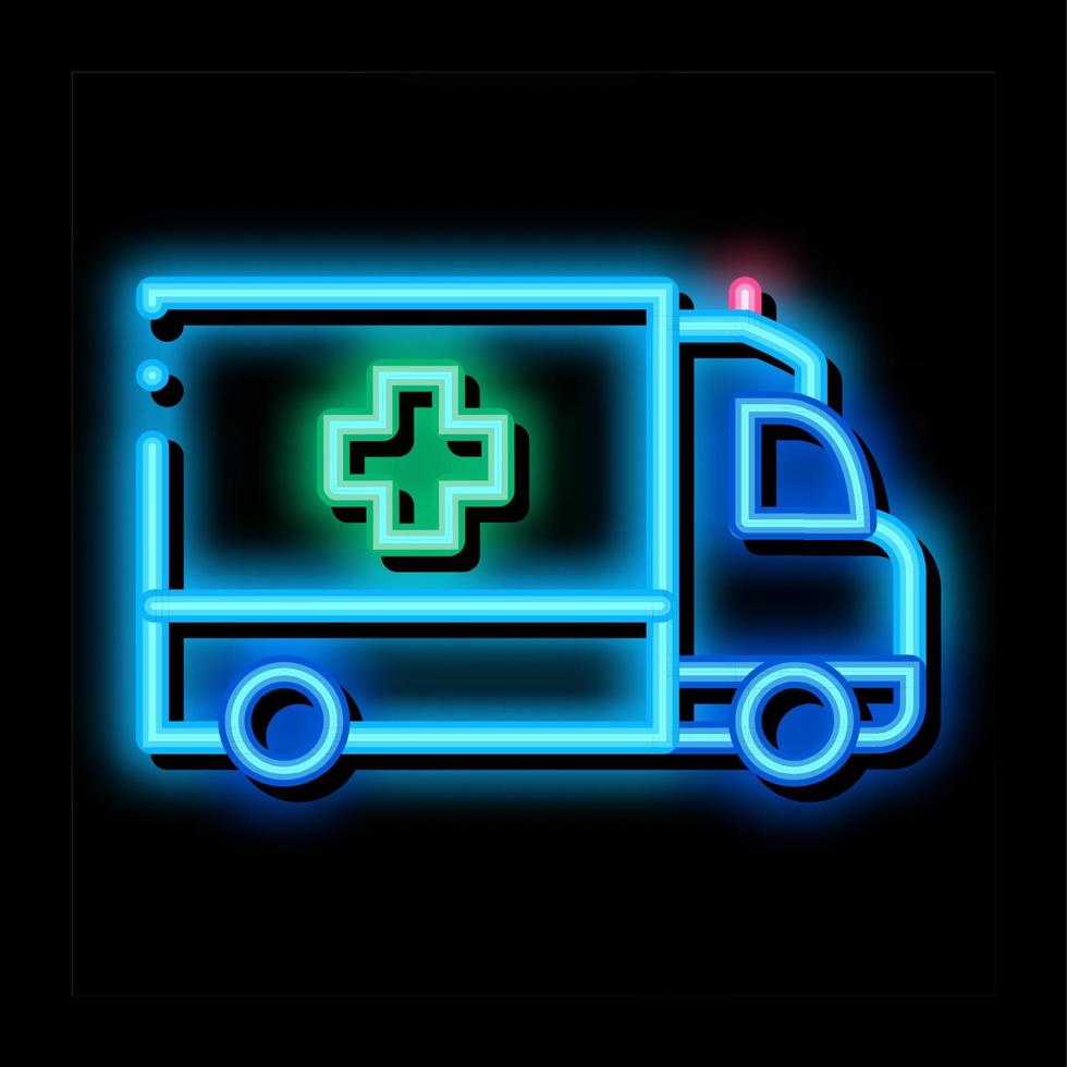 ambulance car neon glow icon illustration vector