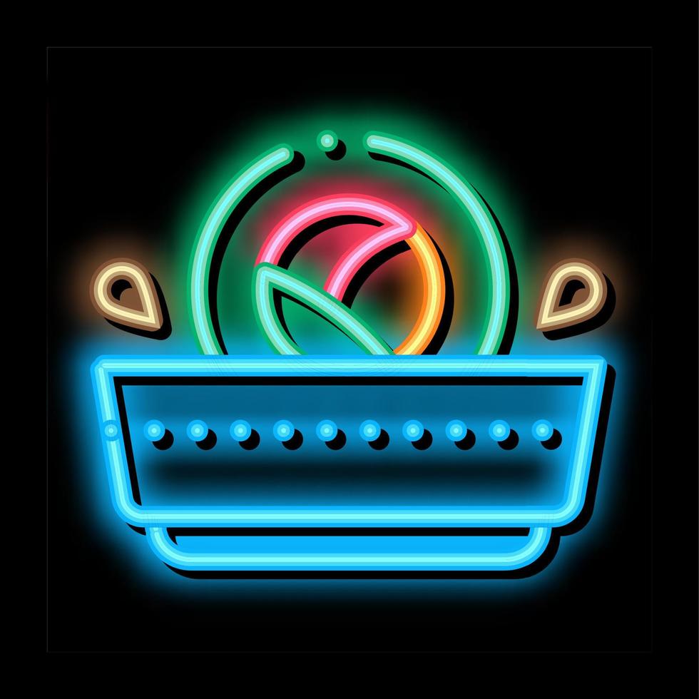 sushi roll in sauce neon glow icon illustration vector