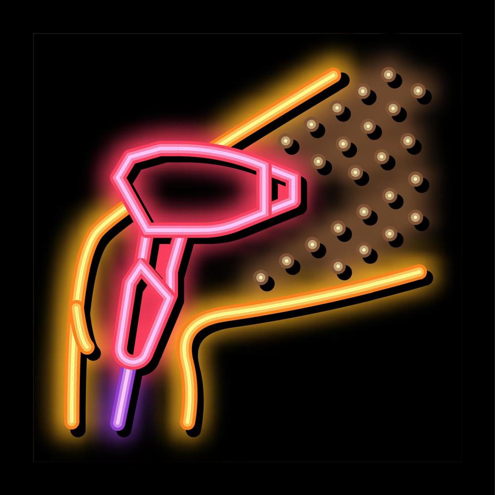 laser depilation leg neon glow icon illustration vector