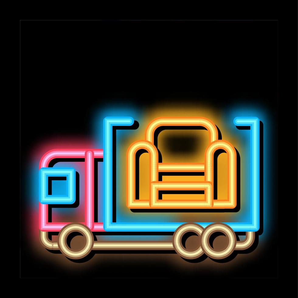 ilustración de icono de brillo de neón de entrega de muebles vector