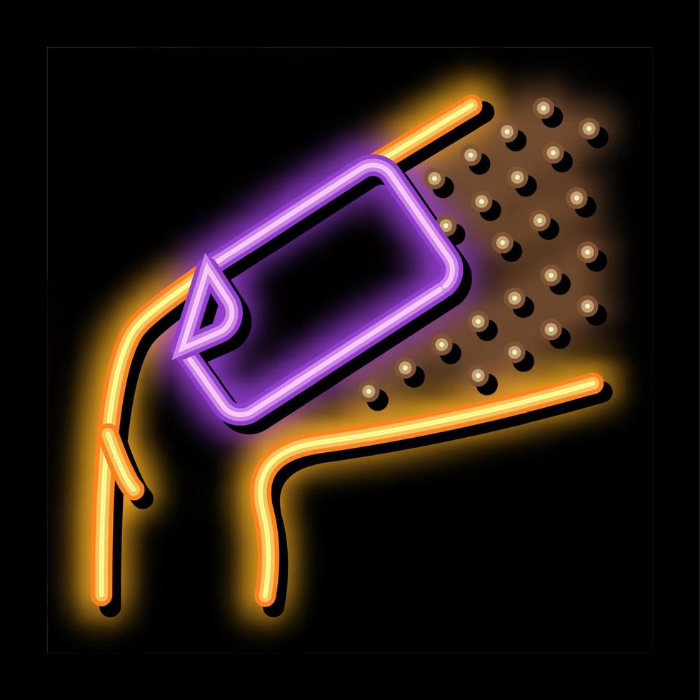 wax stripe leg depilation neon glow icon illustration vector
