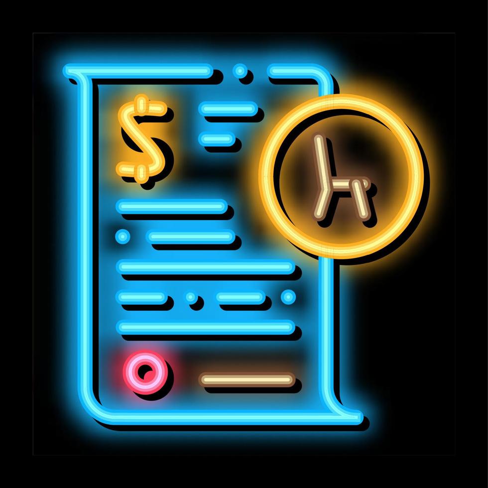 buying agreement neon glow icon illustration vector