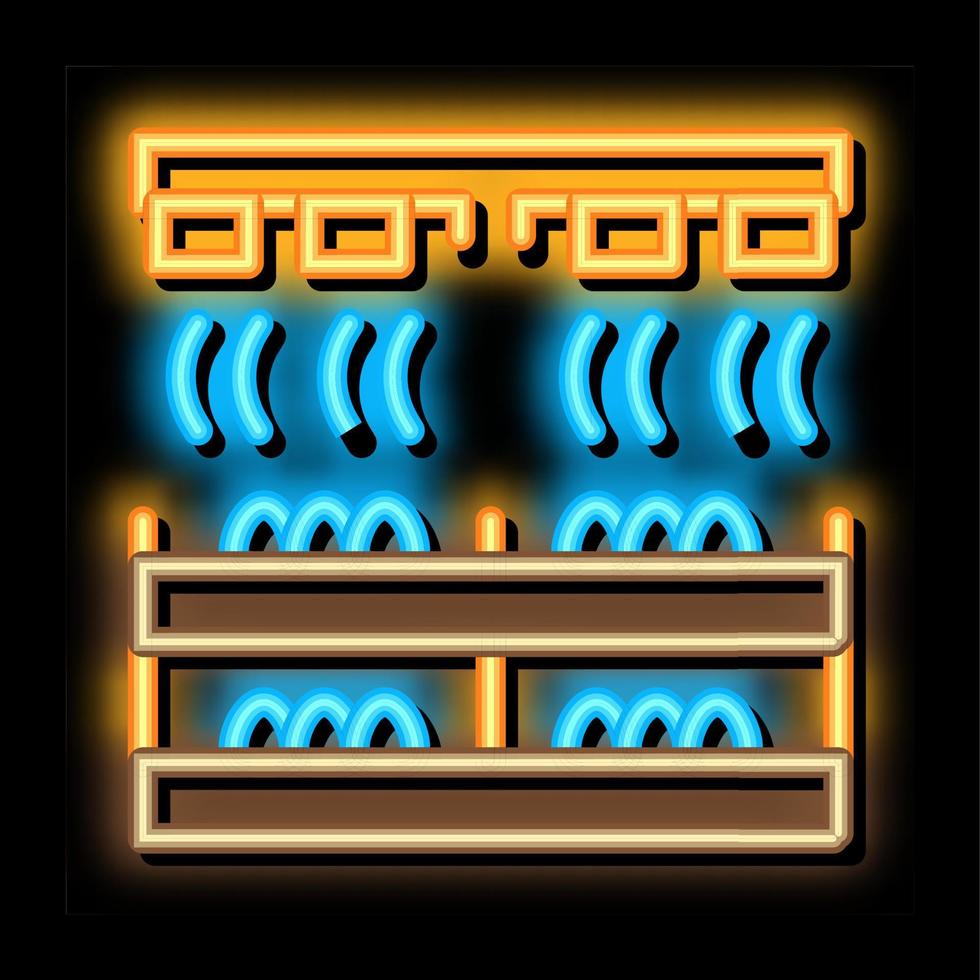 mushroom farm heating neon glow icon illustration vector