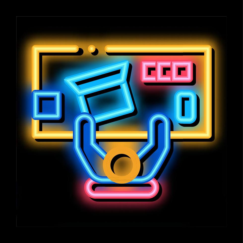 office workplace neon glow icon illustration vector