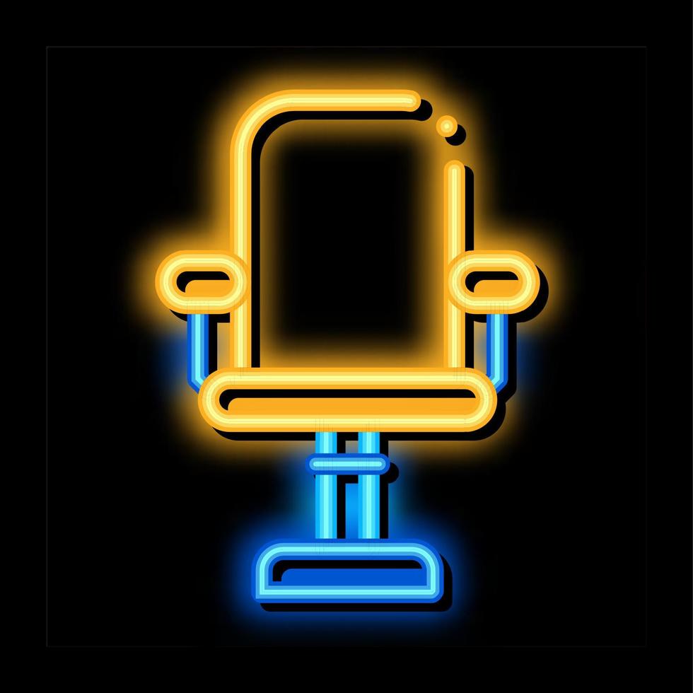ilustración de icono de resplandor de neón de silla de oficina vector