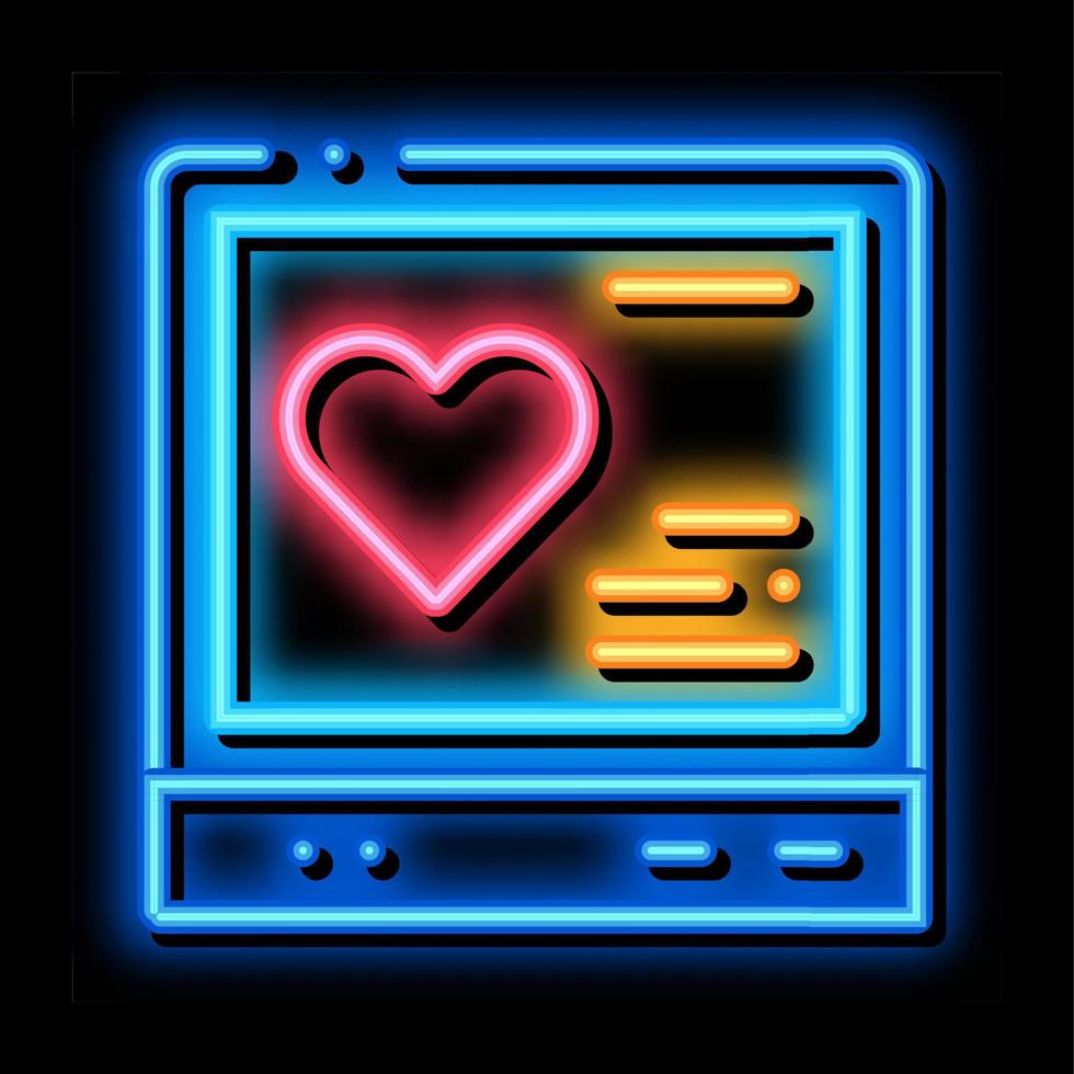 cardiogram gadget neon glow icon illustration vector