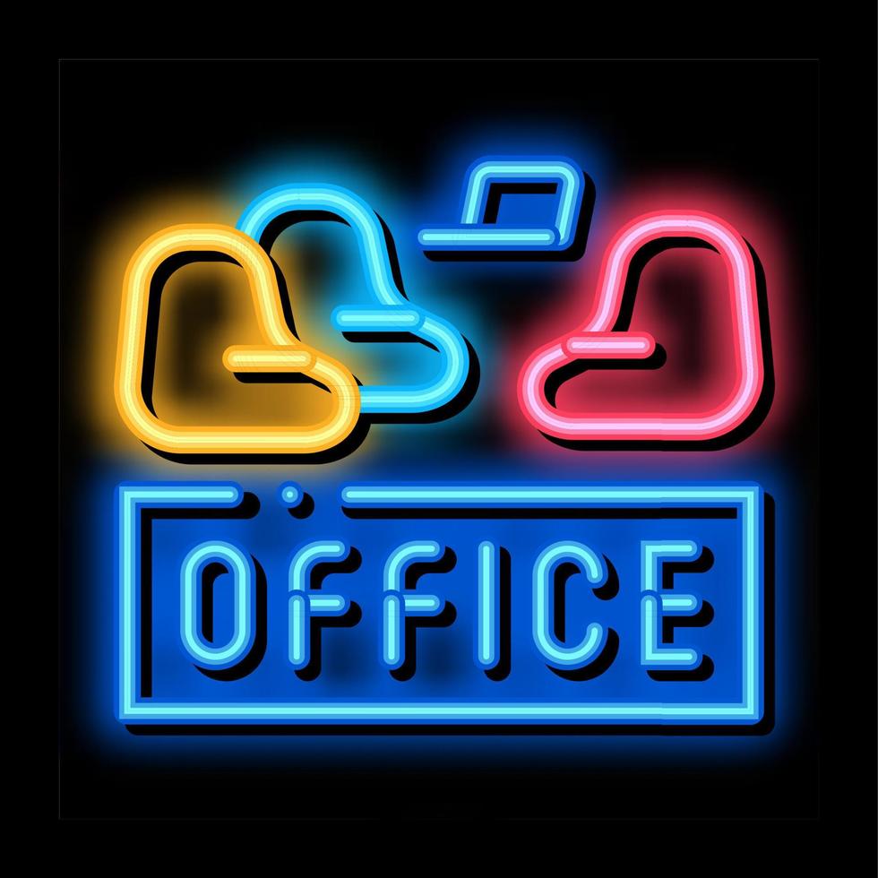 office armchair neon glow icon illustration vector