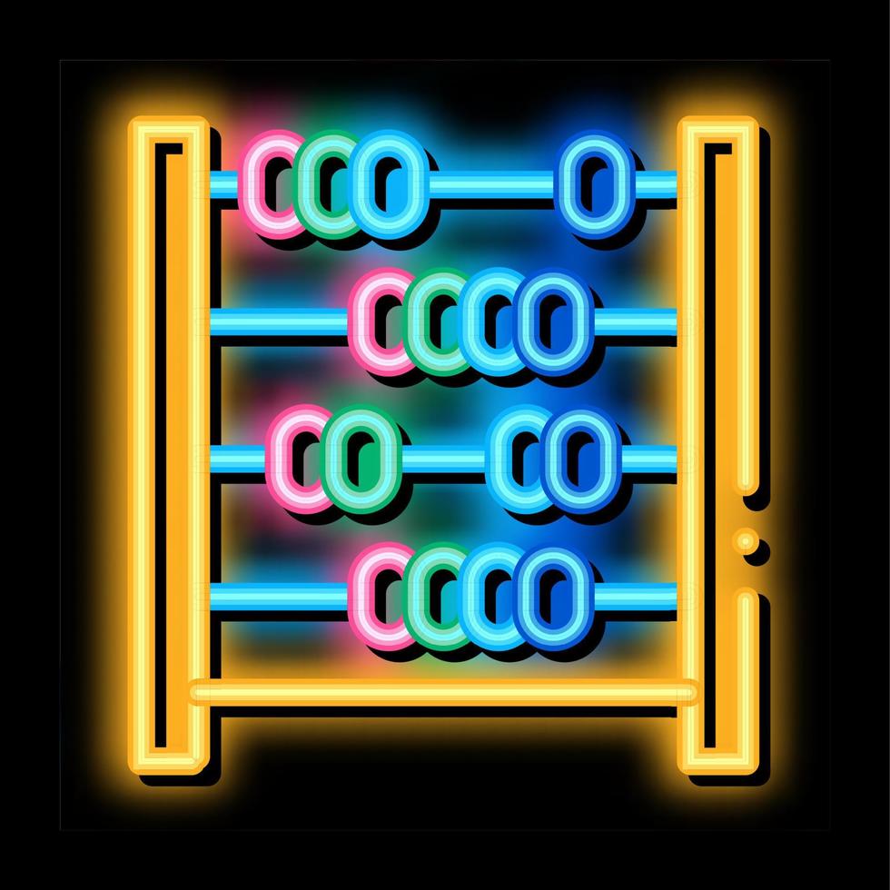 ilustración de icono de brillo de neón de contador de ábaco vector
