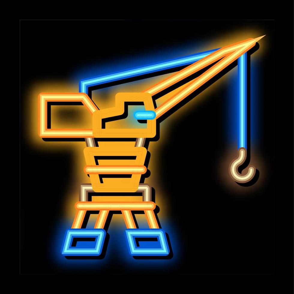 harbor crane neon glow icon illustration vector