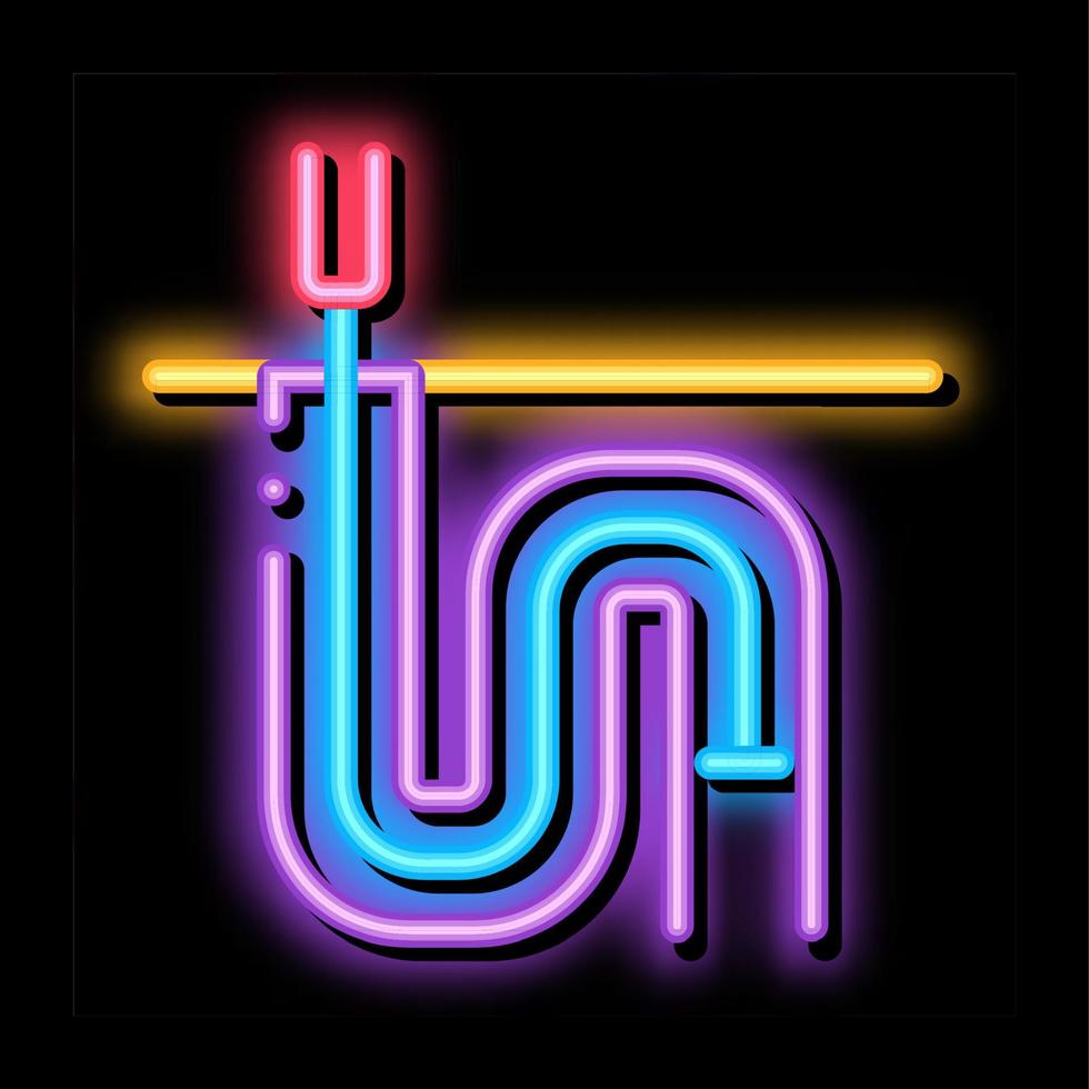 drain pipe cleaning equipment neon glow icon illustration vector