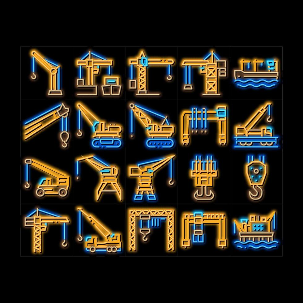 Crane Building Machine neon glow icon illustration vector