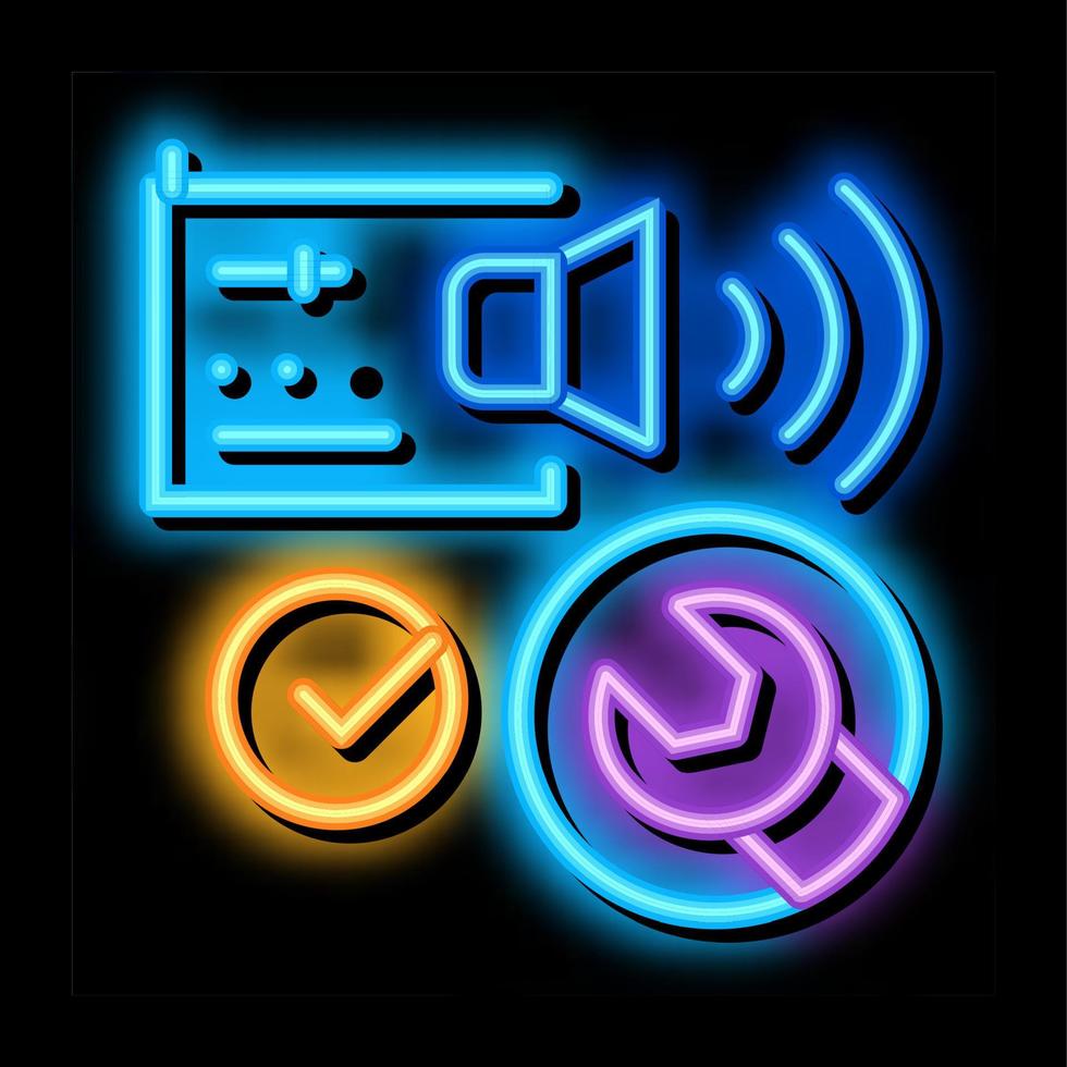 fixed radio sound neon glow icon illustration vector