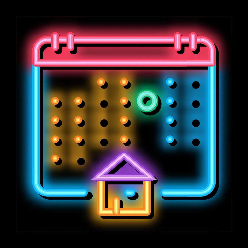 house buy deal date neon glow icon illustration vector