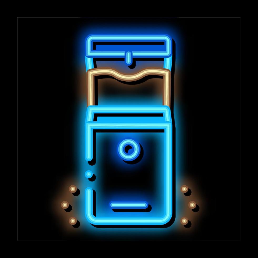 coffee chopper neon glow icon illustration vector