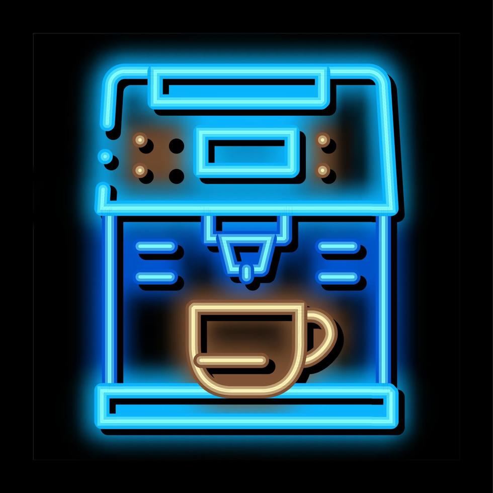 coffee machine gadget neon glow icon illustration vector