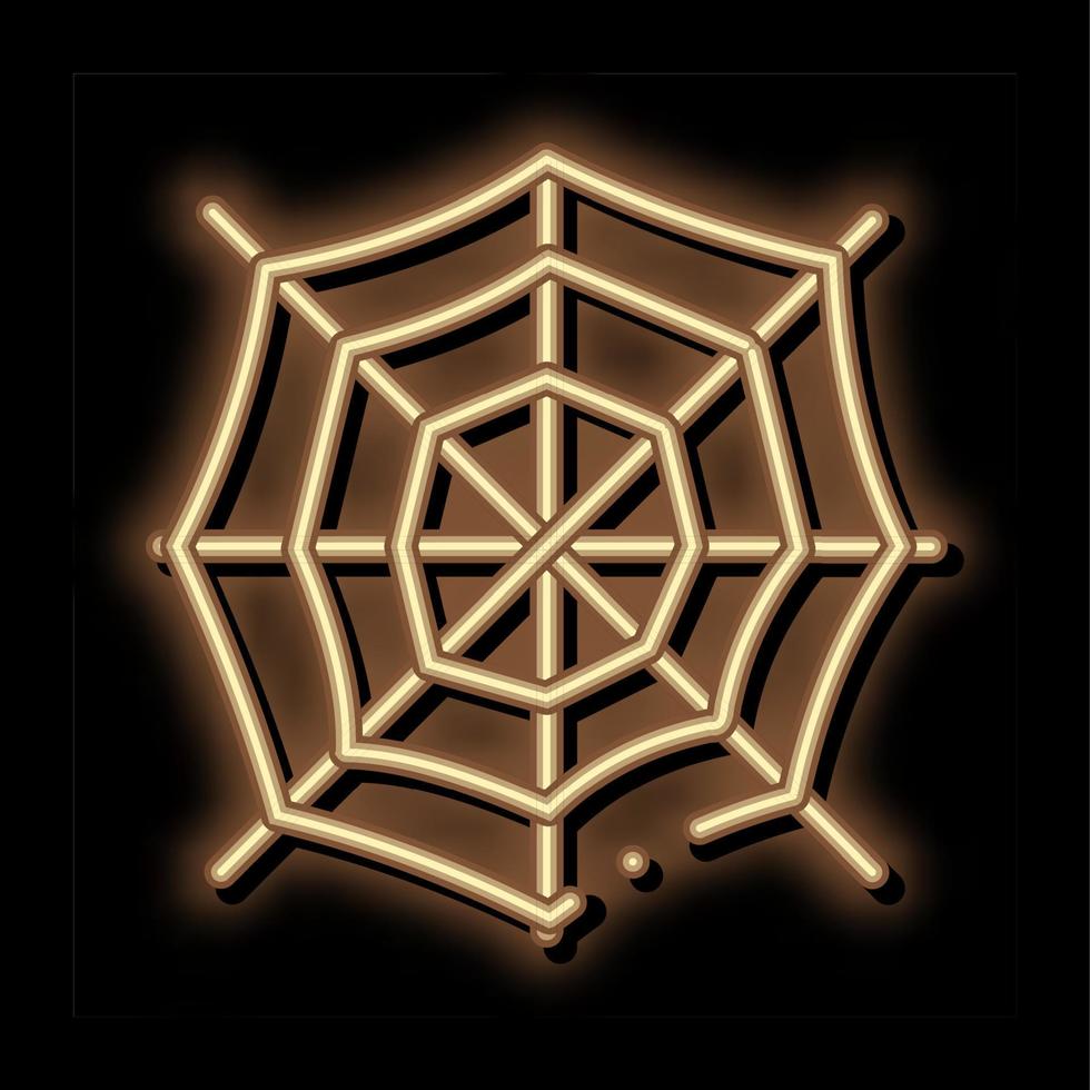 halloween spider web neon glow icon illustration vector