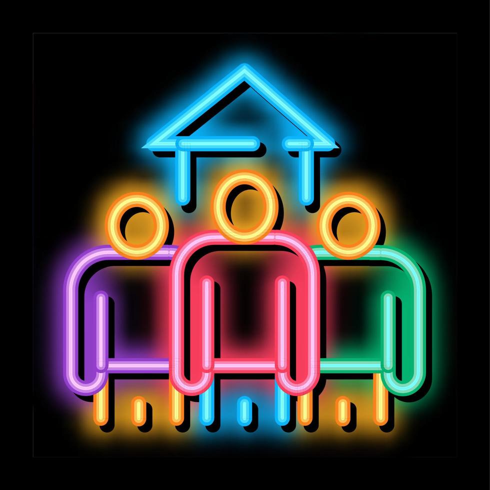 ilustración de icono de resplandor de neón de candidatos de compra de casa vector
