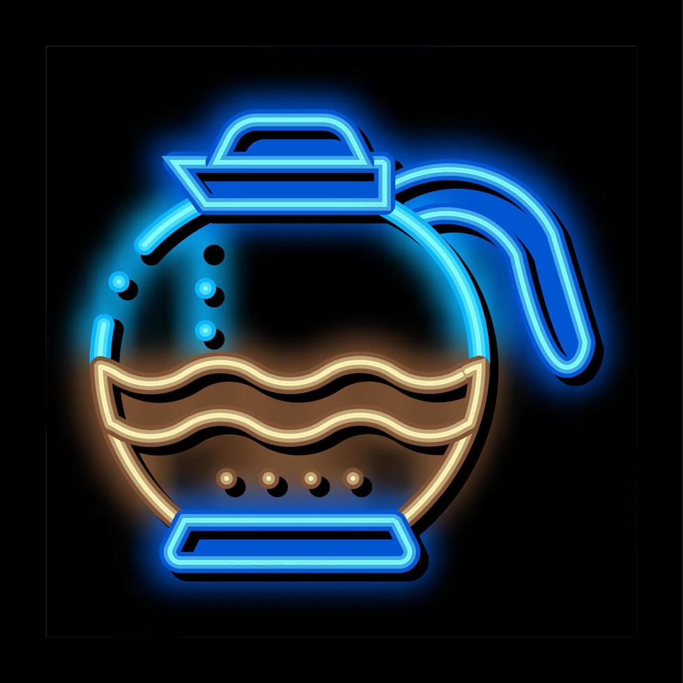 coffee pot neon glow icon illustration vector