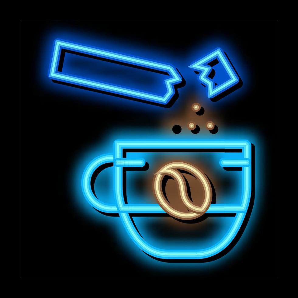 coffee with sugar neon glow icon illustration vector