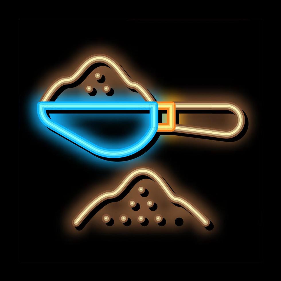 coffee spoon neon glow icon illustration vector