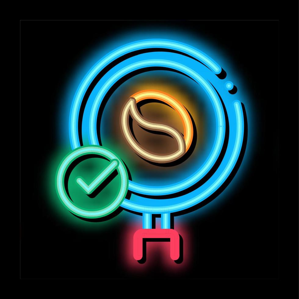 coffee bean research neon glow icon illustration vector