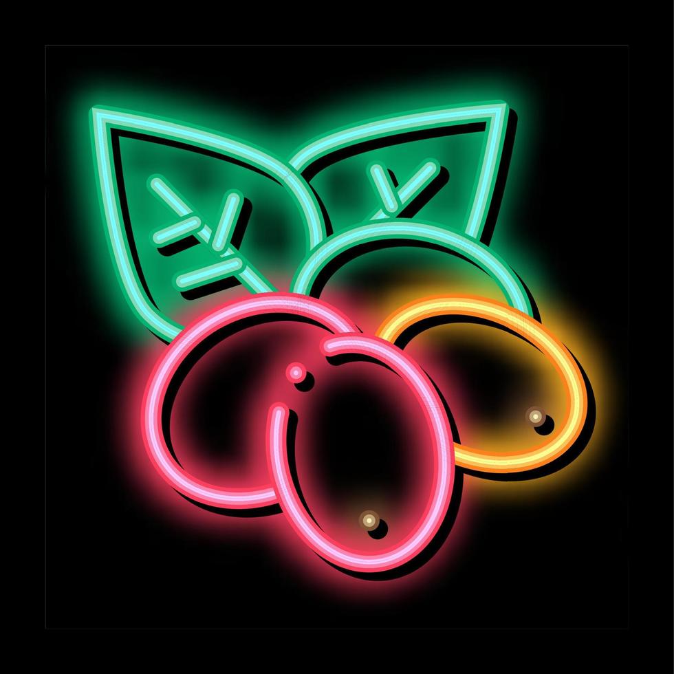 coffee natural beans neon glow icon illustration vector