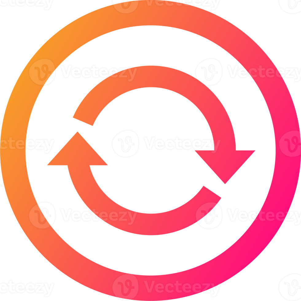 Sync icon in gradient colors. Server signs illustration. png