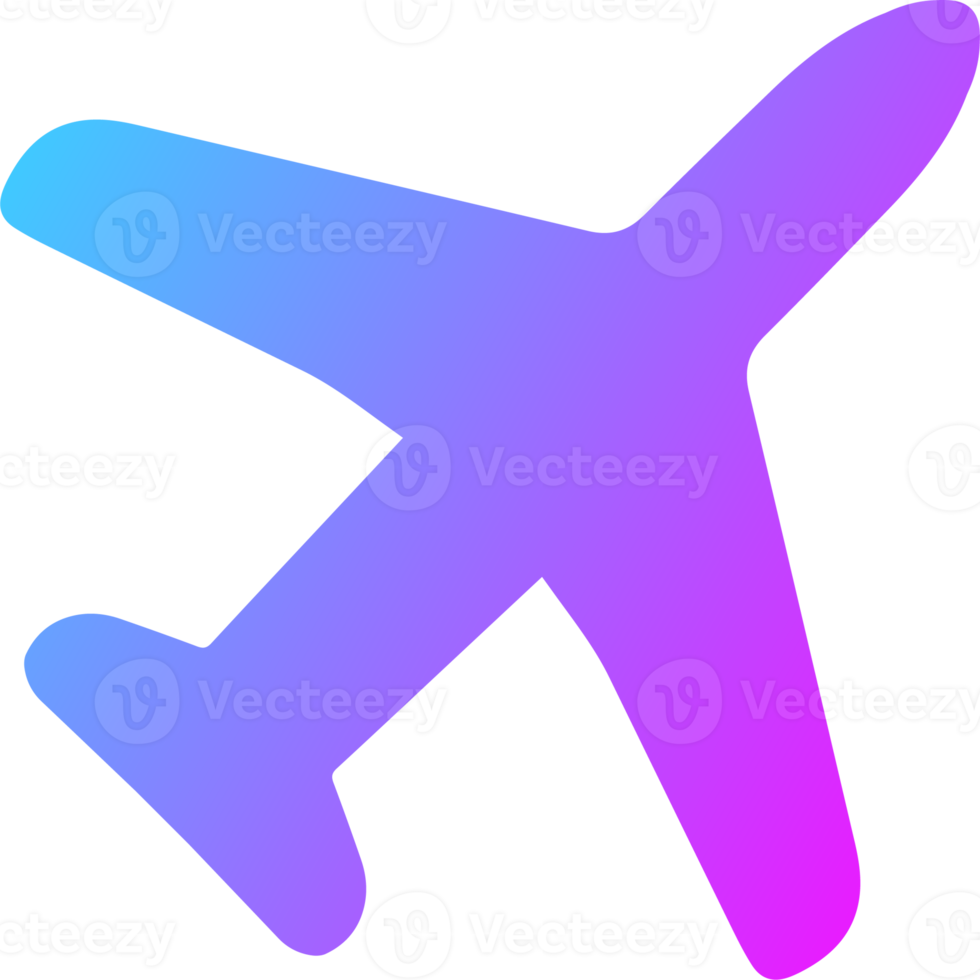 Airplane icon in gradient colors. Aviation signs illustration. png