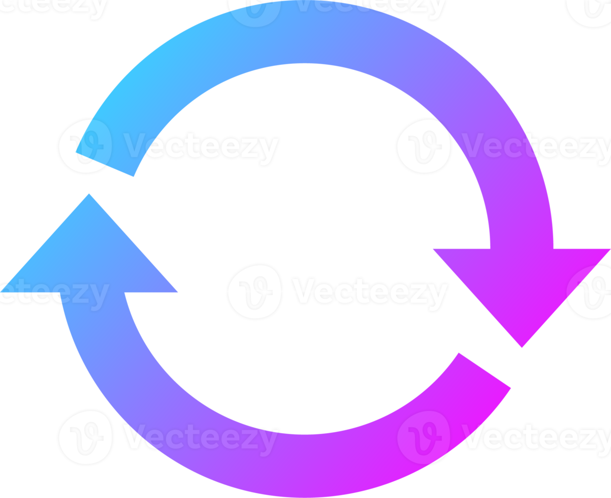 icône de synchronisation en dégradé de couleurs. illustration de signes de serveur. png