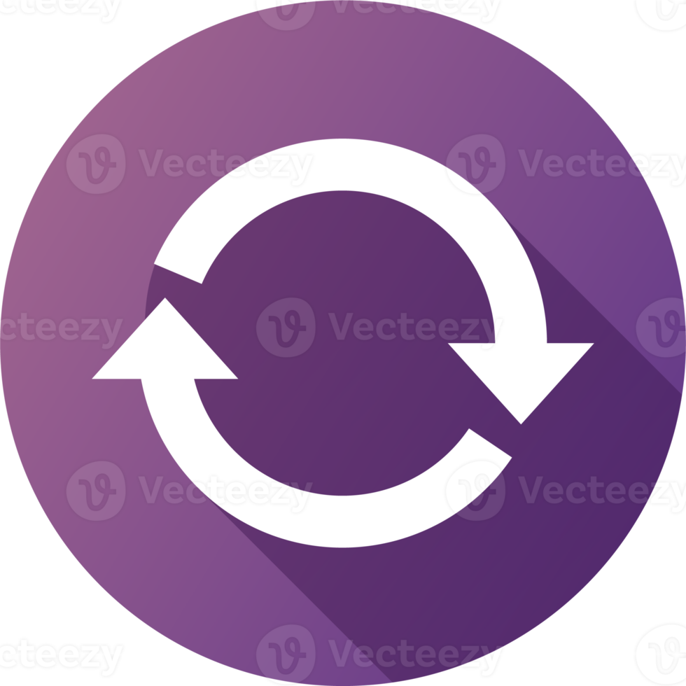 Sync icon in flat design style. Server signs illustration. png