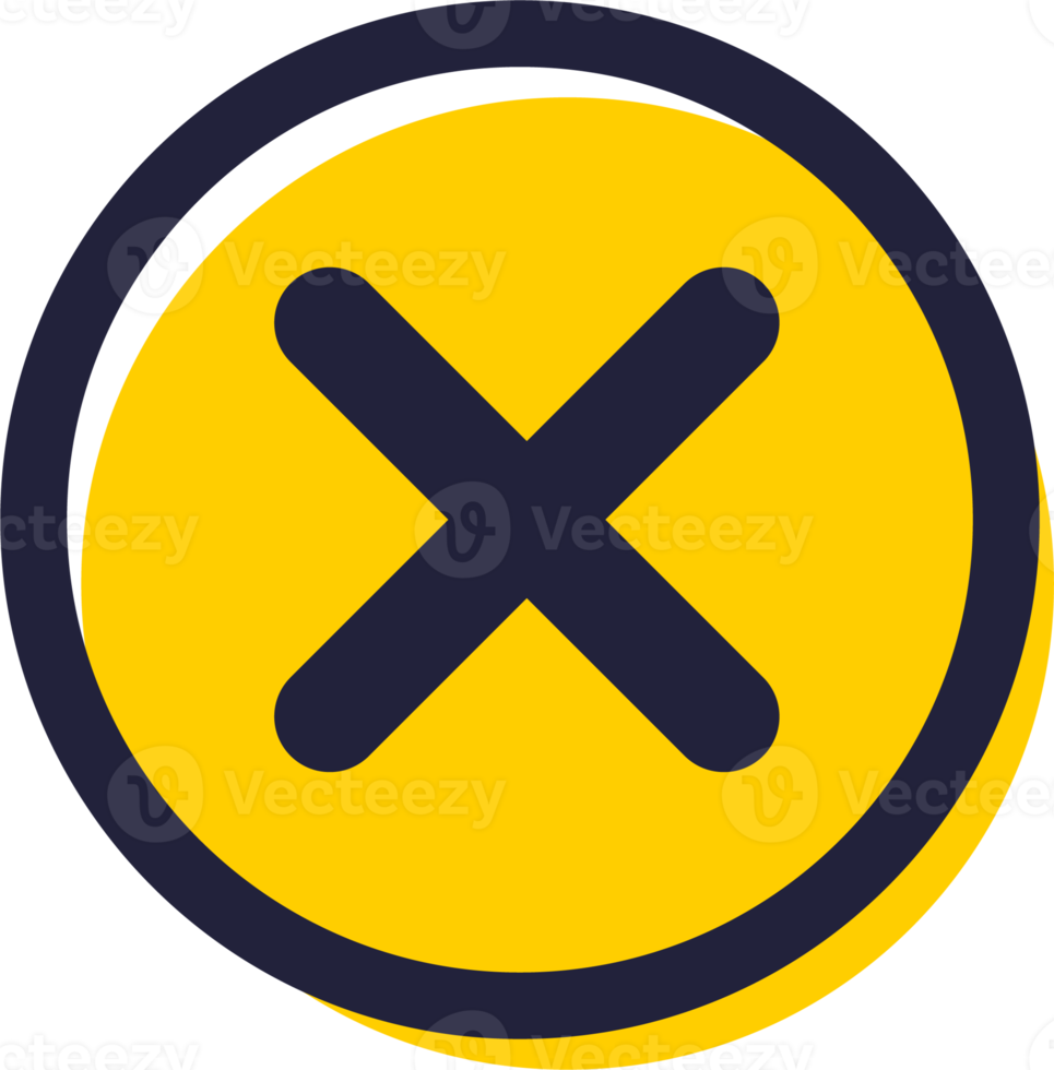 Cross mark symbol in flat design style. Cross mark signs button. png