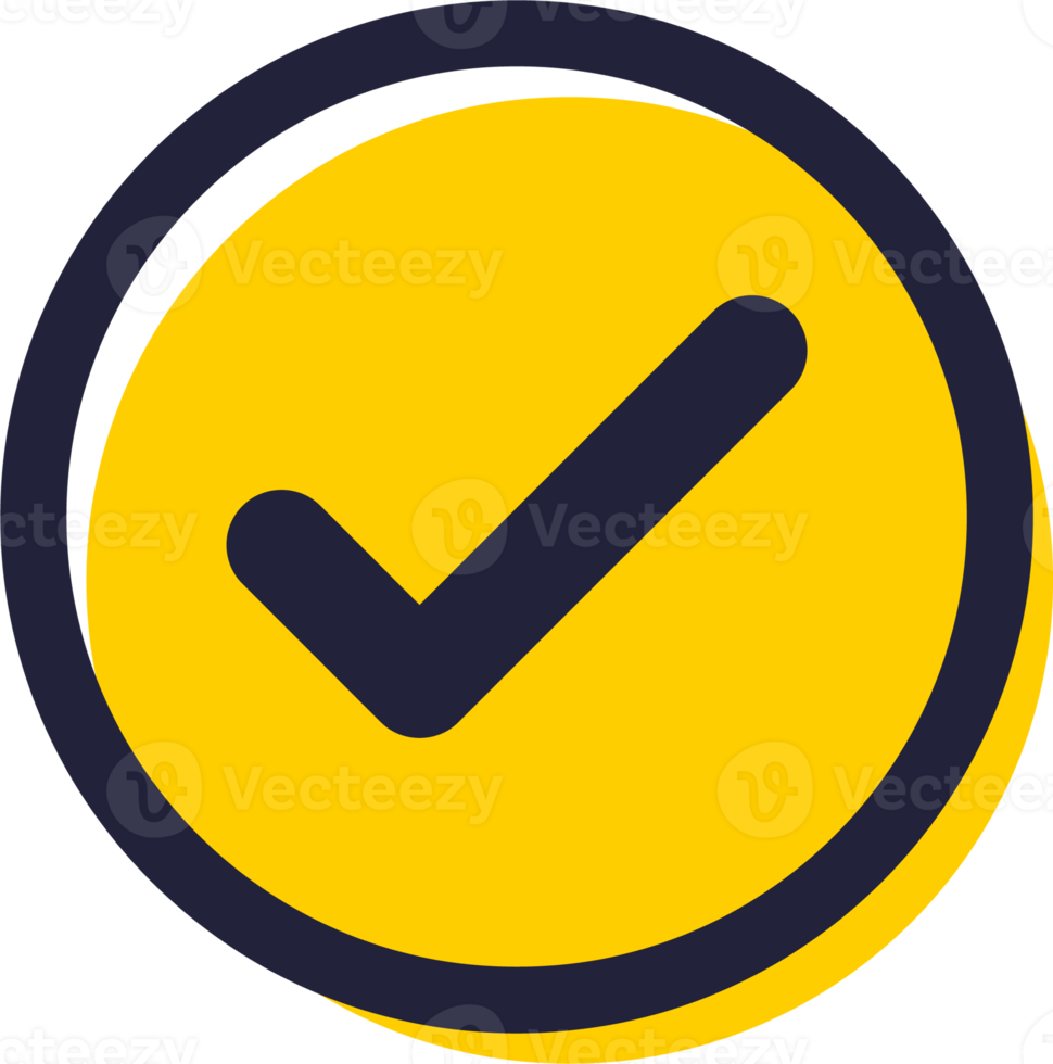 Check mark symbol in flat design style. Check mark signs button. png