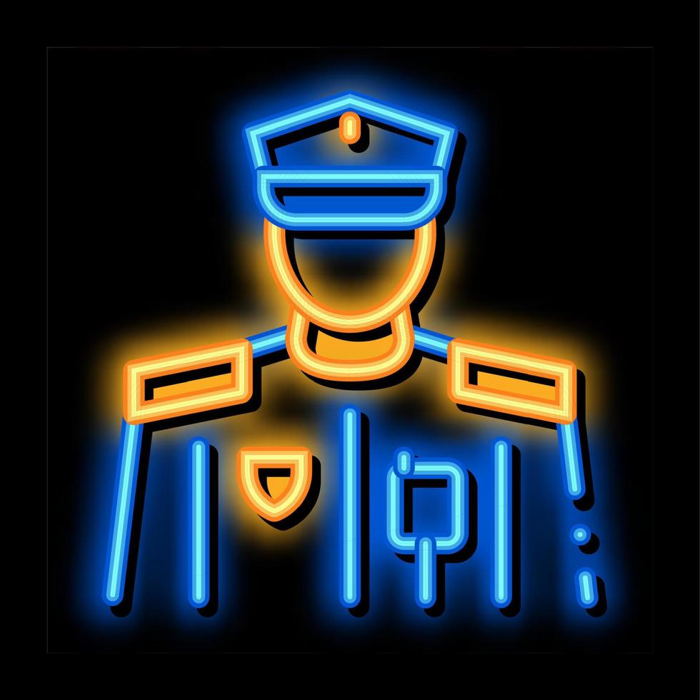 policeman profession neon glow icon illustration vector