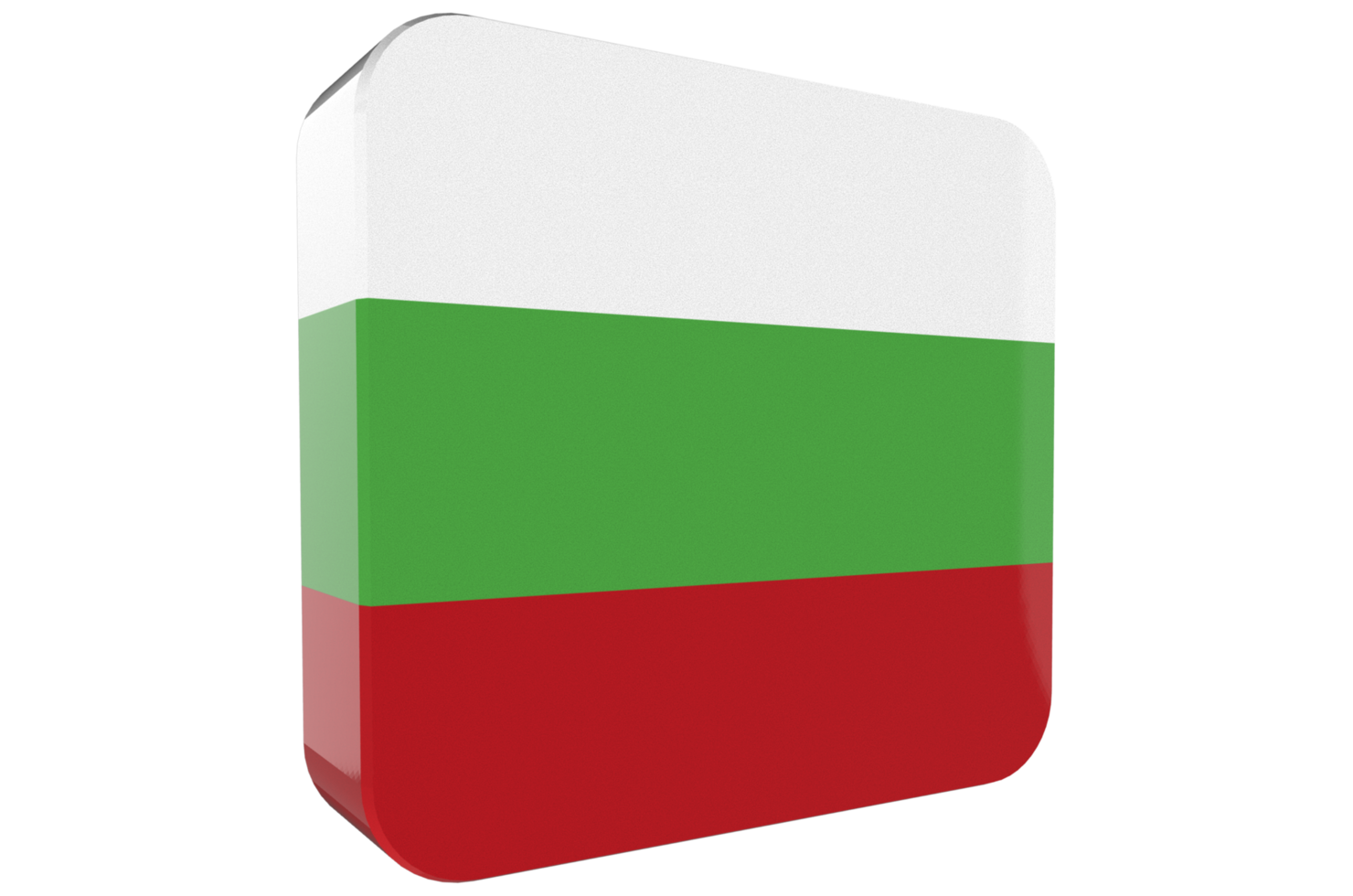 Bulgaria 3d Flag Icon on PNG Background