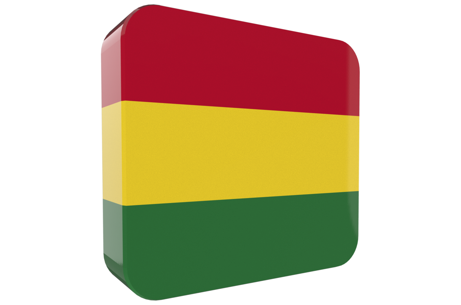 Bolivia 3d Flag Icon on PNG Background