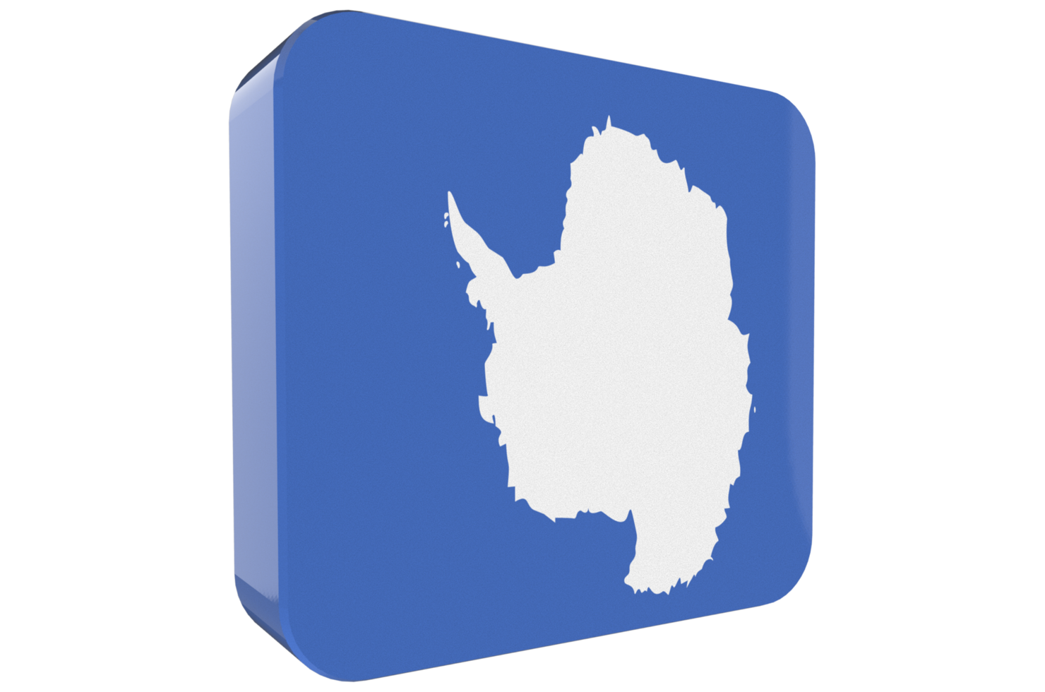 Antarctica 3d Flag Icon on PNG Background