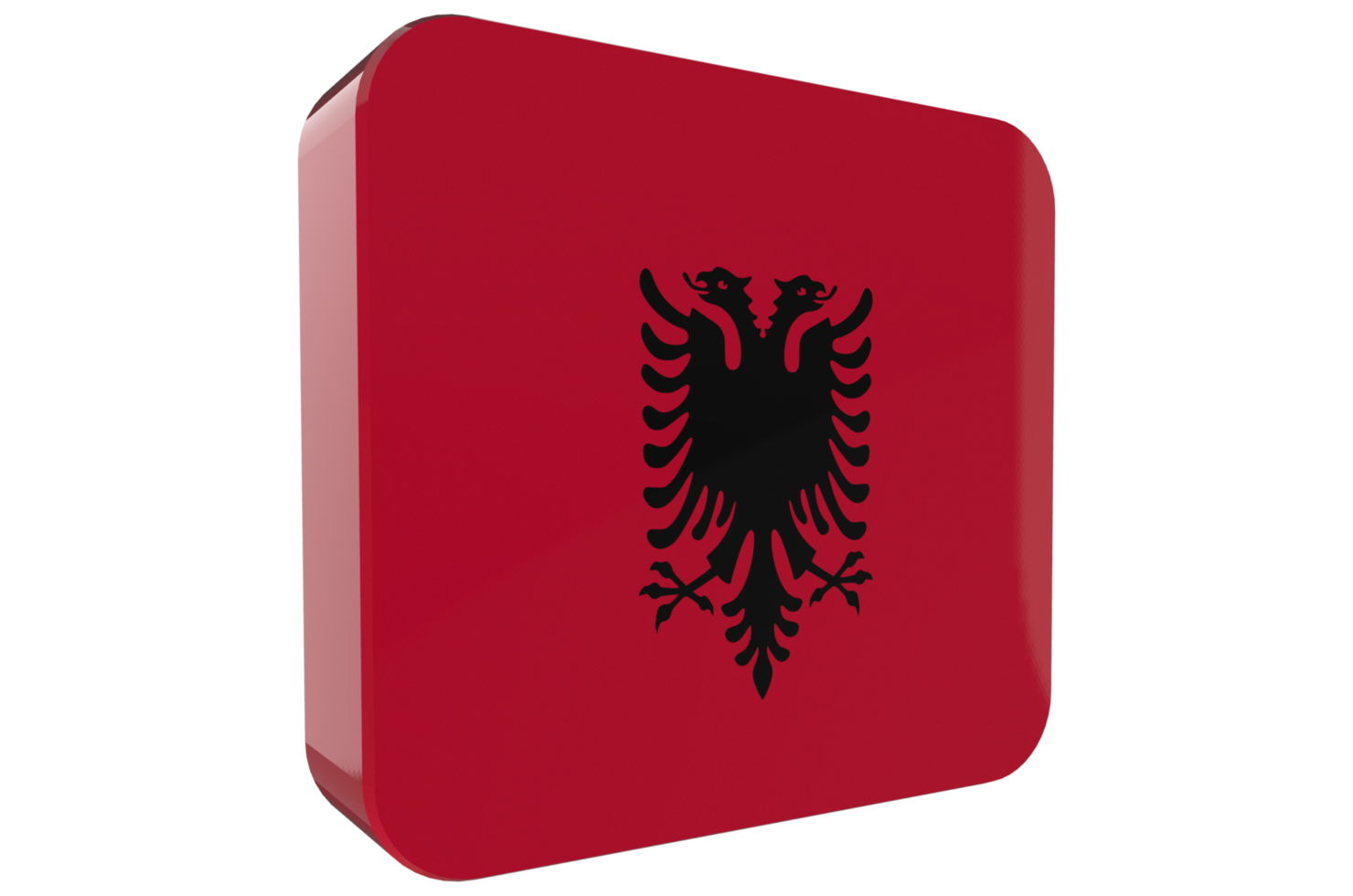 albania 3d flagga ikon på png bakgrund