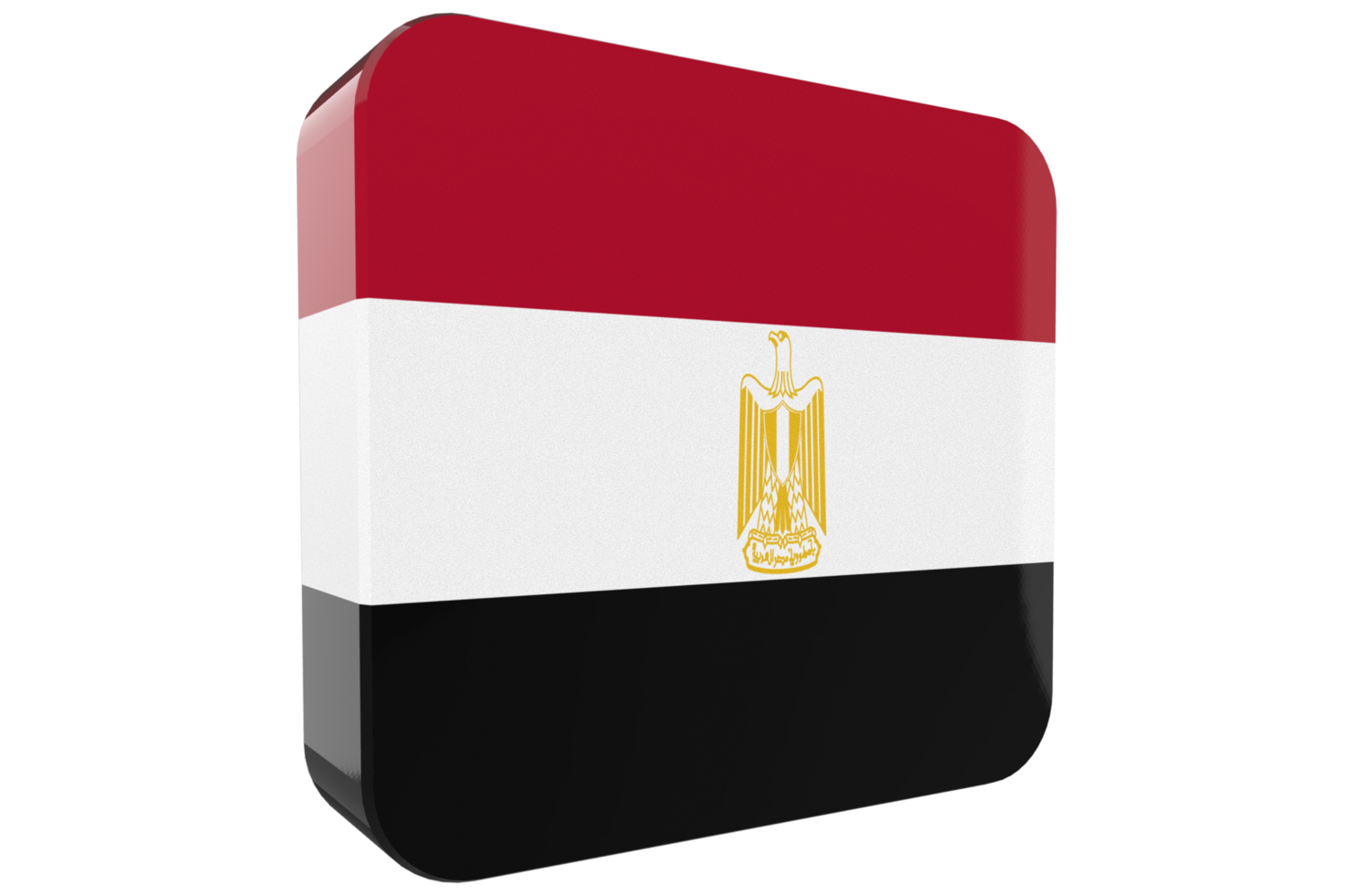 Egypt 3d Flag Icon on PNG Background