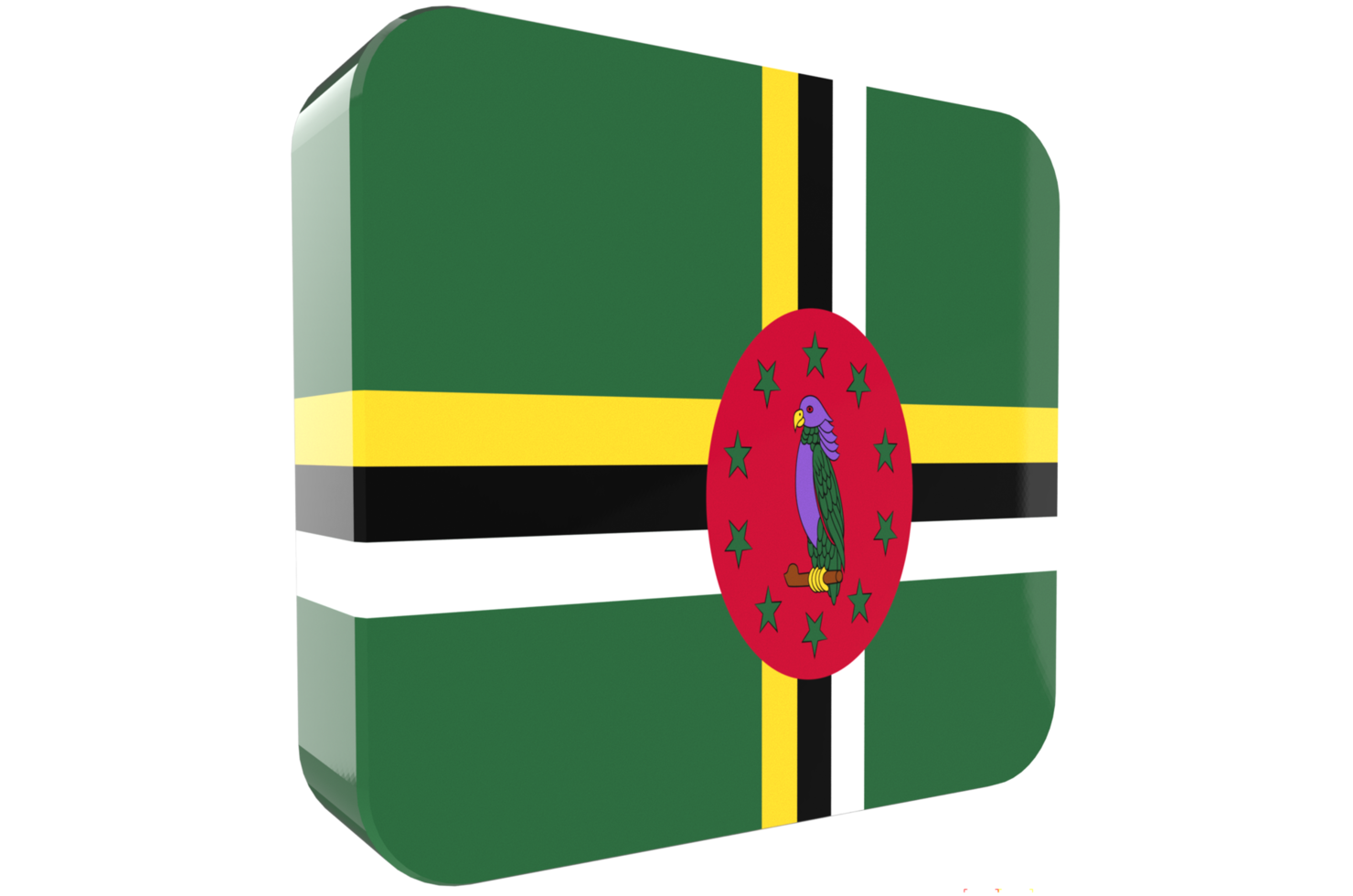 dominica 3d vlag icoon Aan PNG achtergrond